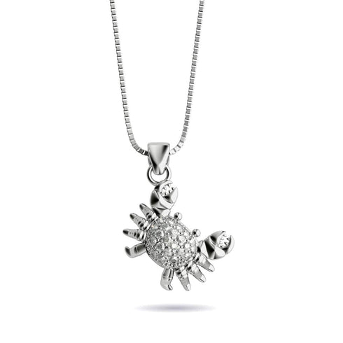Tropique du Cancer | Argent sterling .925 | Collier fermoir infini crabe de mer en cristal